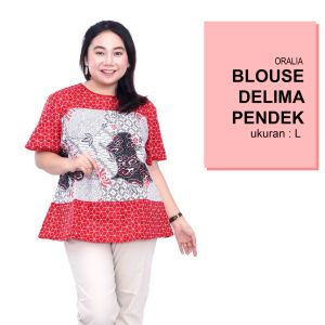 Blouse Big Size Wanita Atasan Batik Jumbo Wanita LD 140 Pakaian Atasan Model Blus Seragam Jumbo Kerja Batik / Atasan Batik Bigsize Wanita Kerja Formal