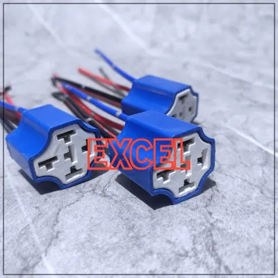 SOCKET RUMAH RELAY KAKI 4 (4P) BAHAN KERAMIK TAHAN PANAS - BIRU