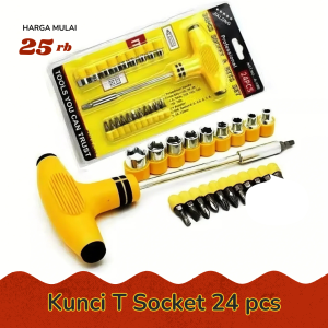 satu set Obeng Kunci T Socket 24 pcs Kunci Sok Obeng pengencang Multifungsi