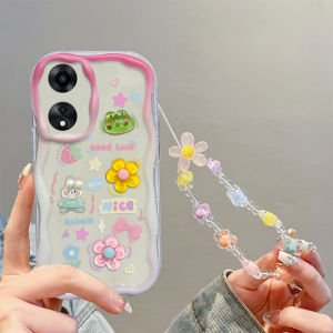 Oppo A18 A38 A79 A58 A78 A16 A17 A57 thiết kế phá cách Điện Thoại vỏ mềm Đính Kèm 3D Búp Bê Kuromi Ếch A77 5G Với Vòng Đeo Tay