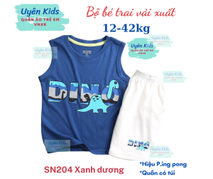 (12-40kg) Đồ bộ bé trai VNXK mẫu sát nách hàng xuất VNXK mỏng mát in hình hoạt hình nổi tiếng