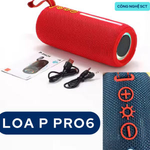 Loa Không Dây Kết Nối Bluetooth P PRO 6 - Kết Nối Đa Thiết Bị Cộng Hưởng Âm Thanh ĐỈnh Cao Chống Nước Pin Khỏe Nhỏ Gọn Mang Theo - Âm Thanh Sống Động và Bảo Vệ Kháng Nước IP67 - BẢO HÀNH 1 ĐỔI 1 từ Mường Thanh Royal