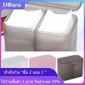[COD] EHBqna KITCHEN กล่องเก็บที่ใส่สำลีแผ่นเช็ดเล็บกล่องเก็บอุปกรณ์จัดเก็บแปรงแต่งหน้าสองช่อง