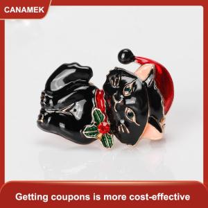 【CANAMEK】 Giáng Sinh Cổ Điển Động Vật Dễ Thương Mèo Trâm Cài Pins Phụ Nữ Áo Quần Áo Phù Hiệu Đồ Trang Sức accessries