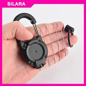 SILARA Anti-theft Metal Easy-to-pull Buckle Rope Elastic Keychain Retractable Key Ring Anti Lost Ski Pass ID Card