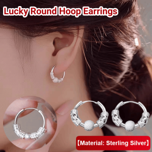 【Anti-Allergy】Lucky Turn Silver Ear Buckles Earrings Elegance Durable Earrings New Chinese Personalized Circle S925 Silver Earrings 时来运转银耳扣