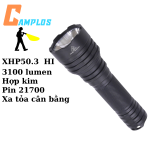 Đèn pin siêu sáng Mantaray C8+ M45 3100 lumen đèn bin cầm tay công suất cao vỏ hợp kim nhôm led XHP50.3 HI với pin 21700 5000mAh