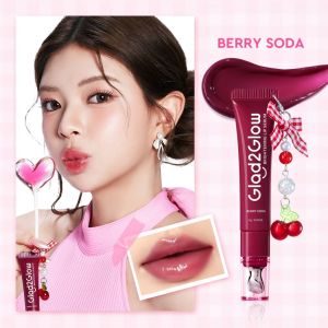 [NEW LAUNCH]Glad2Glow 3-in-1 Lip Serum 7g with VC+VE to Color Brighten Hydrate Tinted Lip Care Lightweight Non-Sticky Tint Free Cute Charm Included Lipgloss