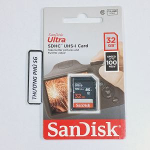 Thẻ nhớ máy ảnh SD 32GB Class 10 / Hiệu Sandisk chính hãng