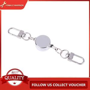 Female Warrior ห่วงโลหะกันขโมย21มม. ดึงได้ง่ายที่แขวนกุญแจได้พวงกุญแจยืดหยุ่นชิ้นส่วนพยาบาลพวงกุญแจแบบยืดหดได้แบบสปอร์ต