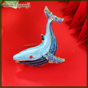 tuokaiguoji เข็มกลัดปลาวาฬเคลือบรูปสัตว์น่ารักสำหรับผู้หญิงเสื้อโค้ทเครื่องประดับสำหรับงานเลี้ยงของขวัญ