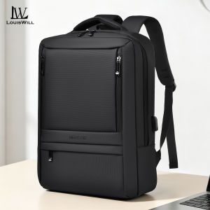LouisWill Fashion Mens Backpack Business Laptop Backpack Waterproof Texture Film Design Large Capacity Travel Backpack Men 15.6inch Laptop Backpack Multi-function Backpack Casual Backpack USB Charging