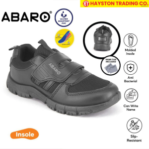 ABARO Name Your Shoes PRIMARY BLACK SCHOOL SHOES PVC + MESH ABARO 2351