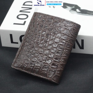 Ví Da Nam Da Cá Sấu  Mini.Bóp Da Dáng Đứng Da Cá Sấu Thật Songhan Leather Làm Từ Da Bụng BẢO HÀNH 12 Tháng Songhan Leather