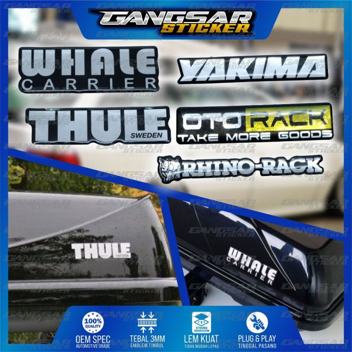 Emblem timbul roof box mobil / stiker roof box / emblem thule / emblem yakima / emblem whale carrier