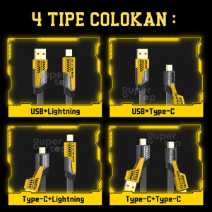 Kabel Data 4in1 Fast Charging 65W Metal Multi USB C USB A To Typec Lightning Multi Charger