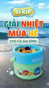 Bình Đá Tròn Minice Duy Tân 1L - 2L Nhựa PP PU Cách Nhiệt Khe Cắm Ống Hút Quai Xách Tiện Lợi