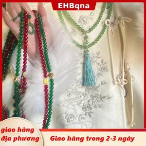[COD] EHBqna 3PF Ship within 24 hours Đá tự nhiên cầu nguyện Vòng cổ phụ nữ Phật Giáo Thiền màu xanh lá cây pha lê Vòng cổ dài tua chokers Quà Tặng