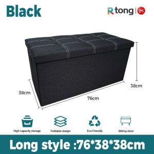 Rtong Ottoman Storage Stool Waterproof Leather Cotton Hemp Sofa Storage Box Large Sofa Chair Bench Seat Foot Stool