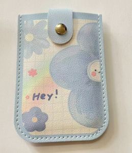 Floral Oil Painting Pull-Out Card Case – Large Capacity PU ID Holder w/ Buckle Multi-Slot Organizer