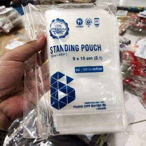 (50 Lembar) Standing Pouch 9x15 cm . Bisa untuk cemilankueguladan serba guna