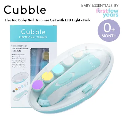 Cubble Electric Baby Nail Trimmer Set with LED Light (2 Colors) Suitable from 0M+ Nail Care Set