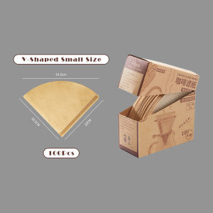 Vision 100Pcs Unbleached Coffee Filter Paper 1-4 Cups Pour Over Paper Disposable Dripper Filter Paper Fan&Round Aeropress Filter Pour Over Filter Disposable Coffee Filters - V60 Cone