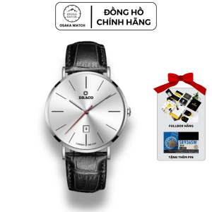Đồng Hồ Nam Chính Hãng DRACO D21ST02 Siêu Mỏng Máy Nhật Kính Sapphire Dây Da Đơn Giản Cao Cấp Fullbox - Trắng Da Đen
