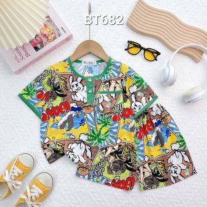 ĐỒ BỘ TOLE LANH BÉ TRAI TAY NGẮN QUẦN ĐÙI MẶC NHÀ MẶC NGỦ