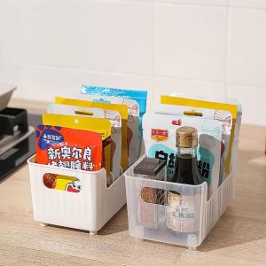 PENTU Clear Plastic Seasoning Packet Organizer Removable Dividers Large Capacity Food Storage Organizer Kitchen Organization Versatile Condiment Storage Rack Kitchen Countertop