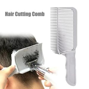 OMQAIO Chịu nhiệt Lược phai màu Nhựa Cọ tán màu Lược cắt tóc đầu phẳng Công cụ tạo kiểu Chống tĩnh điện Lược pha trộn cho máy cắt tóc dành cho nam giới