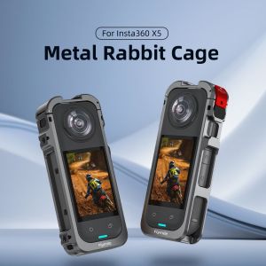 UNMEGONI อลูมิเนียมอัลลอยด์ กระเป๋าป้องกัน พร้อมฝาครอบเลนส์ ปลดเร็ว โครงกล้อง คุณภาพสูง รองเท้าเย็นในตัว โครงโลหะ สำหรับ อินสตาแกรม X5 แอคเซสเซอรี่กล้องแอคชั่น