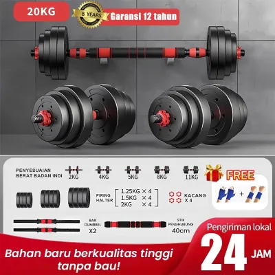 Dumbell 10kg /Kettlebell Set Latihan Kekuatan Barbel 6 In1kebugaran Set 20kg /Barbel / Alat Angkat Beban /Peralatan Fitness Peralatan Fitness Barbel Set Dengan Perlindungan Lingkungan