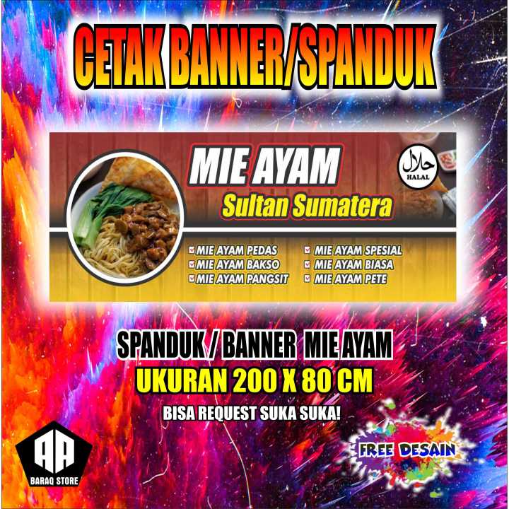 Cetak Spanduk Banner Mie Ayam Spanduk Jualan Bisa Req