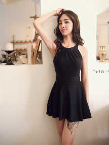 NEW WESTERN Ladies Conjoined Swimsuit Dress With Character -back Dressing Beach Clothes