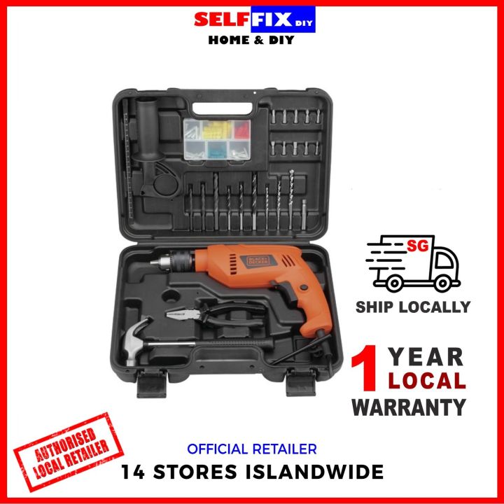 Black and Decker Hammer Drill 550W and Tool Kit Set w/ 88pcs