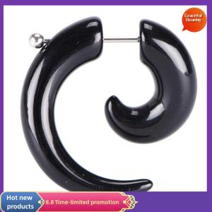 Graceful Gothic Women Men Punk Black Acrylic Snail Stud Earrings Ear Jewelry