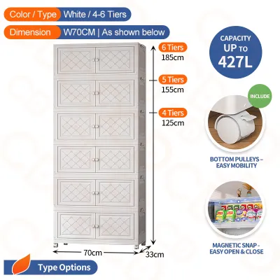 CD White Drawer Cabinet for Clothes Durabox Clothes Storage Organizer Space Savers Plastic Cabinet with Wheels