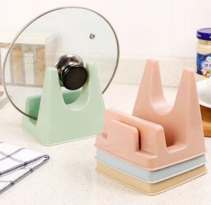 ชั้นวางฝาหม้อตั้งโต๊ะ ชั้นวางเขียงพลาสติกสำหรับใช้ในครัวเรือน ชั้นวางฝาหม้อเคลื่อนที่ในครัวอเนกประสงค์