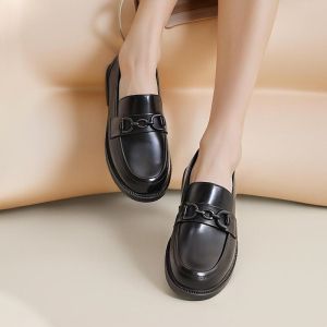 New Mens stylish black shoes made of non-slip and waterproof rubber multi-functional and fashionable work shoes slip-on loafers suitable for work and school durable and stylish black shoes 0110523