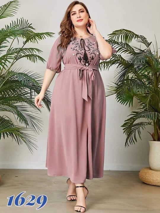 PLUS SIZE SEMI FORMAL DRESS/ WEDDING ATTIRE DRESS/ OCCASION DRESS