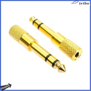 【jianzhanqinl】 ทองปลั๊กตัวผู้ขนาด6.5มม. เป็นแจ็คตัวเมีย3.5มม. อะแดปเตอร์หูฟังสเตอริโออะแดปเตอร์เสียงไมโครโฟนอะแดปเตอร์แปลงหัวไมโครโฟน6.5มม. เป็น3.5มม.