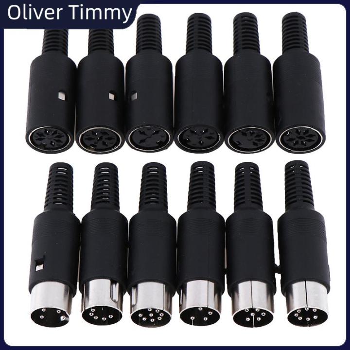 5-Pin & 8-Pin DIN Male Plug Connector - Solder Terminals, Silver Plated, For Audio/DIY