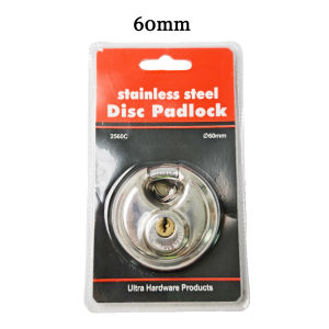 Anti-Theft Disc Padlock Stainless Steel Round Disc Lock waterproof for Warehouse 2 Keys Door Bicycle