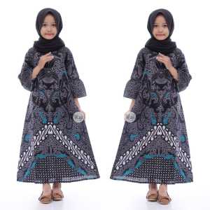 Couple Batik Keluarga Ayah Ibu Dan Gamis Anak Perempuan Lengan Panjang Usia 3 Sampai 10 Tahun Motif Dimensi abu Seragam Batik Atasan Ayah Dan Anak Cowok Lengan Panjang Dan Pendek Bahan Premium Mewah
