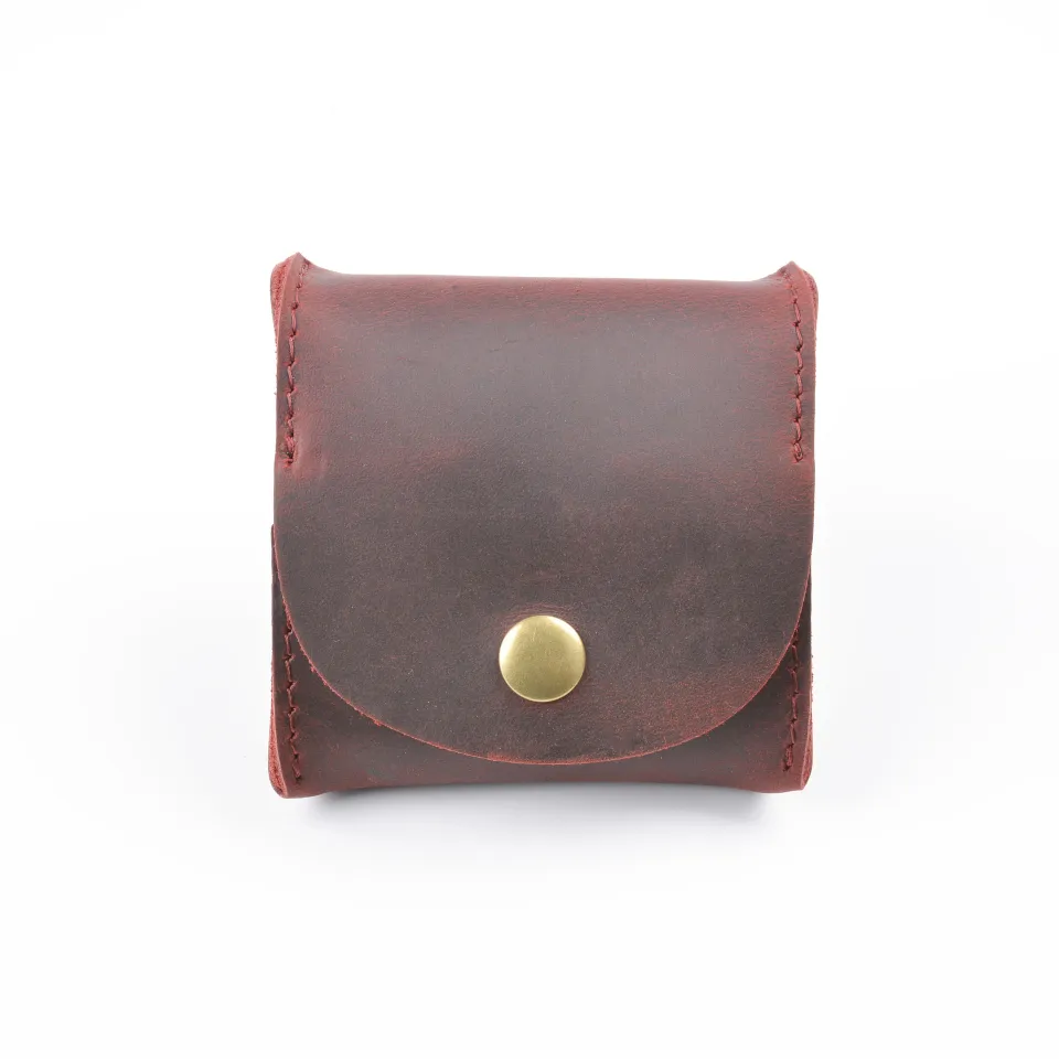 Classic Leather Squeeze Coin Purse change Holder For Men, Pouch size 3.5 X  3.5