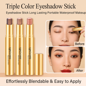 3.5g Golden Diamond Gradient Lazy Eyeshadow Long-lasting Three-Color Eyeshadow Stick 三色眼影棒