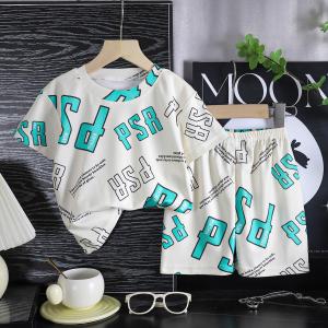 AILEBE Kids Sets Korean Newspaper "DREAM" Letter Print Short Sleeve Top Shorts Set Breathable Lightweight Summer Wear Loose Comfy Fit With Side Pockets Pambahay OOTD For Baby Boys 3-8 Years