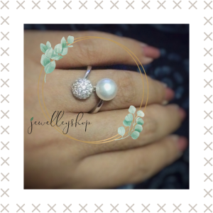 แหวนเงินแท้ 925 ประดับด้วยมุกแท้ หัวแหวน 2 ดีไซน์ งานมาตรฐานส่งออก