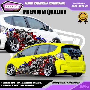 UN03-STIKER DECAL SIPUT BALAP MOBIL JAZZ AGYA CALYA SIGRA INNOVA AVANZA PAJERO GRATIS CUSTOM NAMA